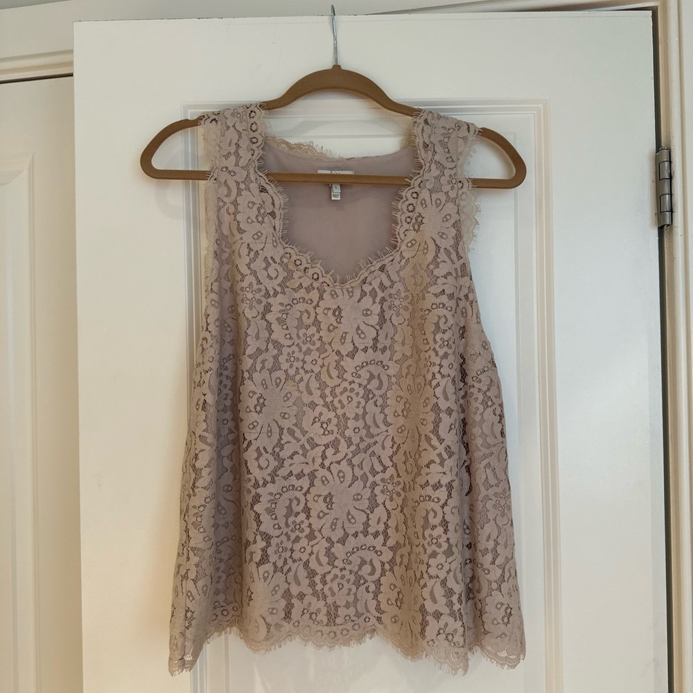 Joie lace tank top, beige, size L. Excellent condition!